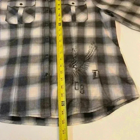 Harley Davidson Women's Button Down Plaid Cotton Shirt Size L - Picture 11 of 12